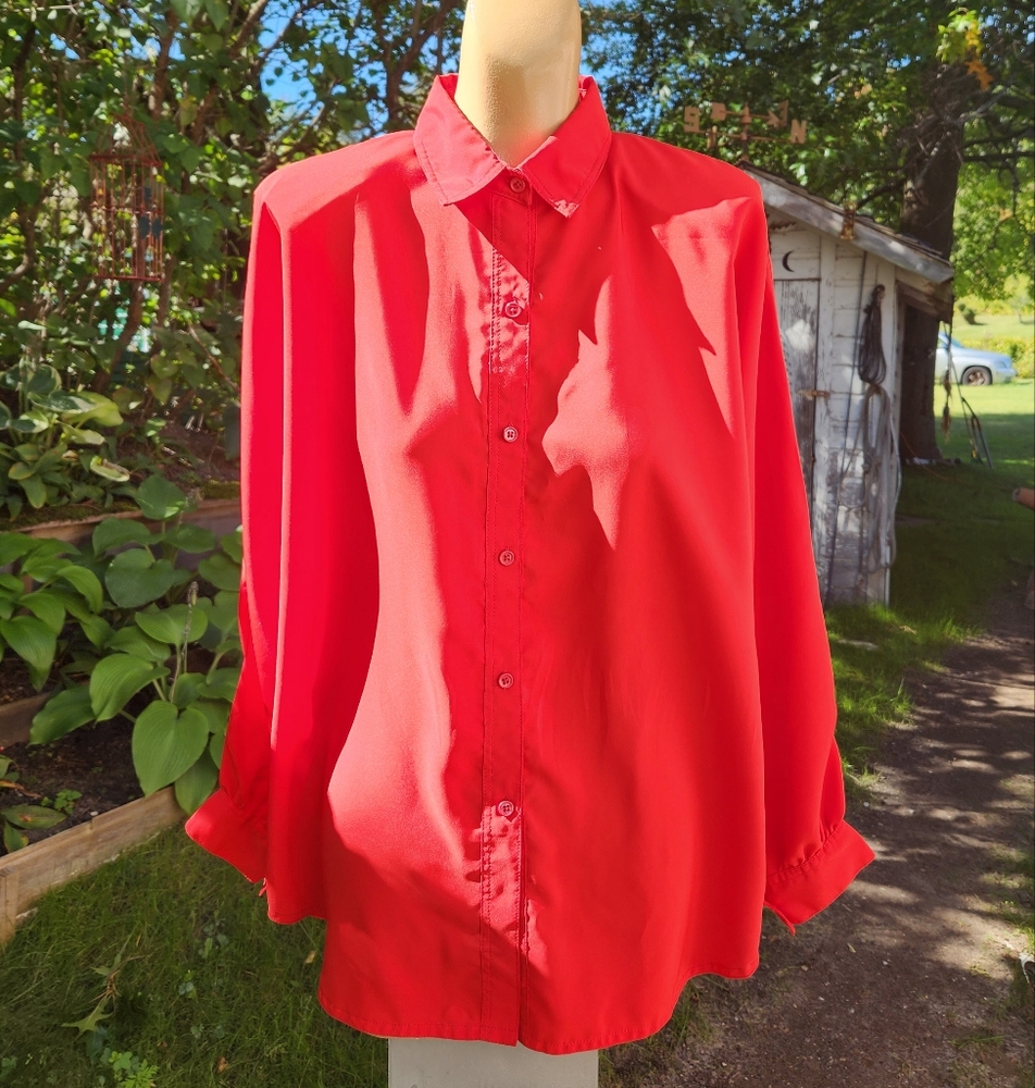 Vintage Red Button-Down Shirt